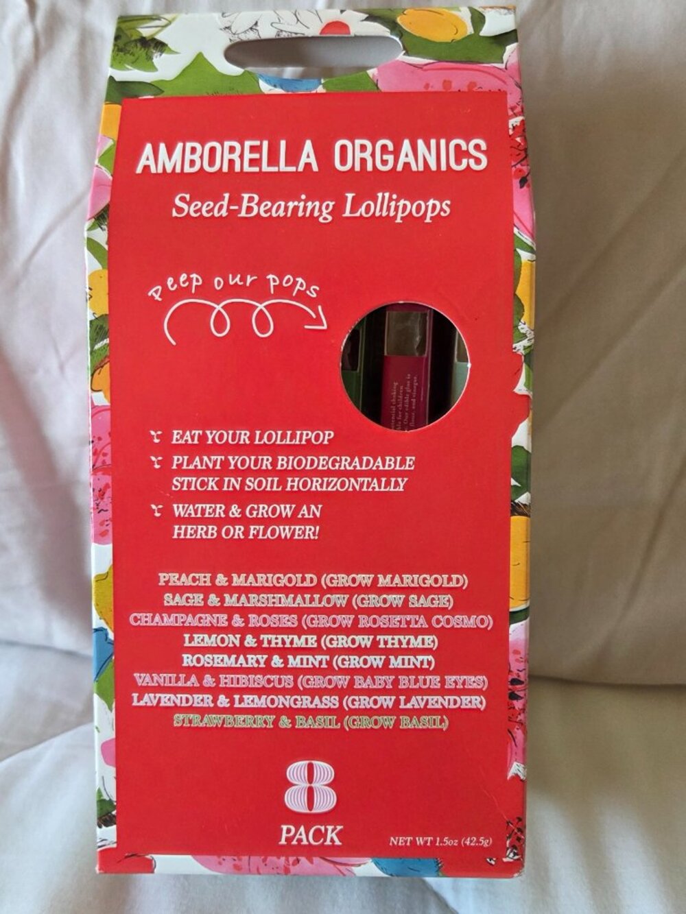 Amborella Organics Seed-Bearing Lollipops 8 Pack - NEW